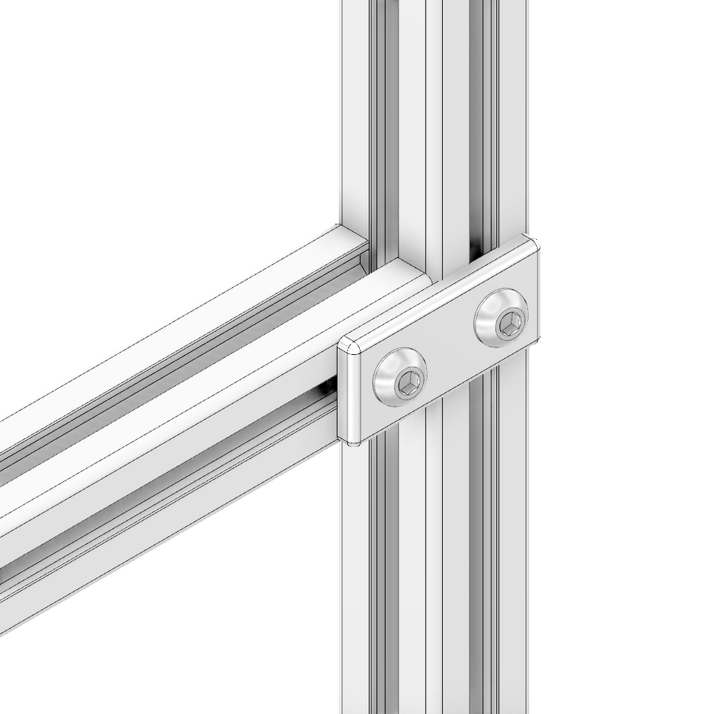 41-100-3 MODULAR SOLUTIONS ALUMINUM CONNECTING PLATE<BR>30 SERIES 30MM X 60MM FLAT W/HARDWARE